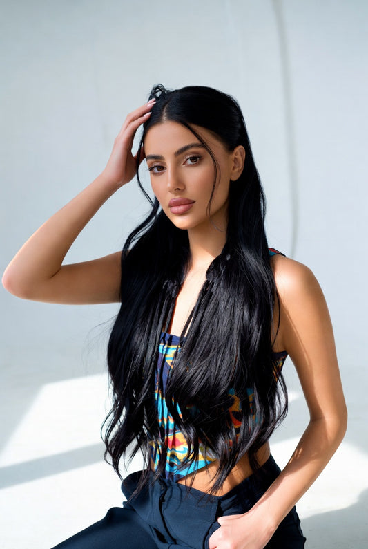 Jet Black Invisible Wire Extension