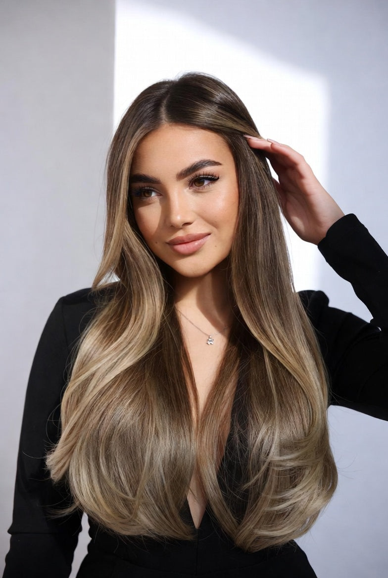 Ash Blonde Ombre Human Hair Wig