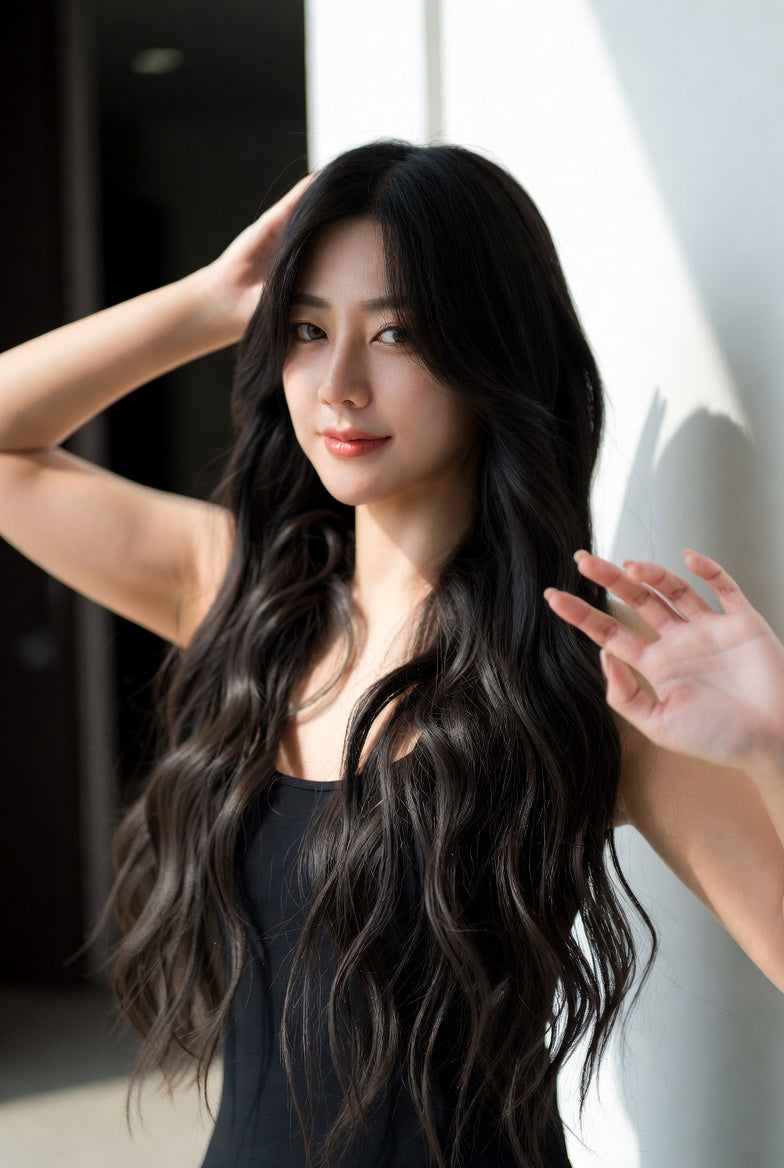 Korean Silky Black Invisible Wire Extension